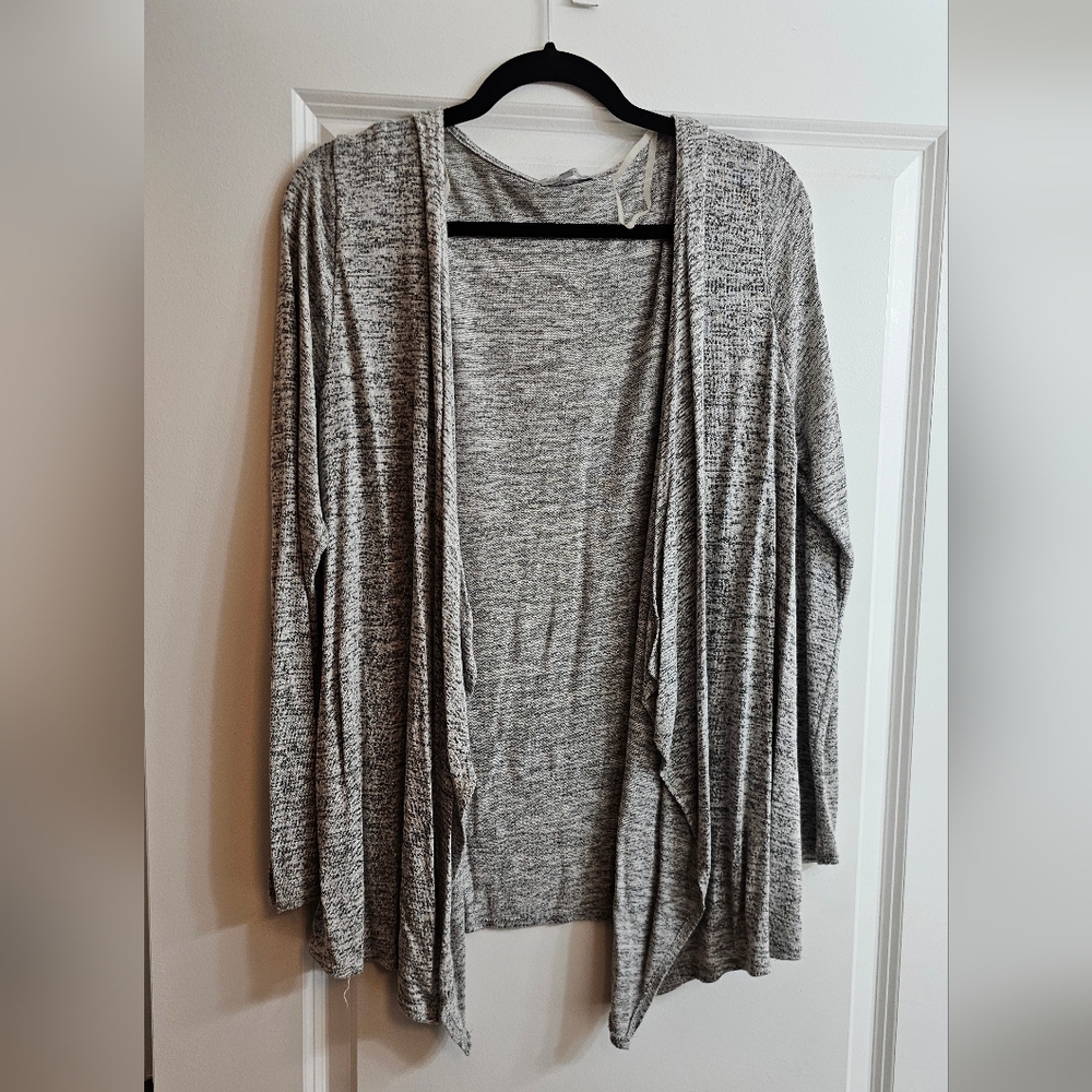 Gray Open-Front Women's Cardigan
